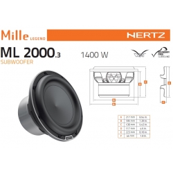 Hertz ML 2000.3 Mille Legend autóhifi mélynyomó 20cm